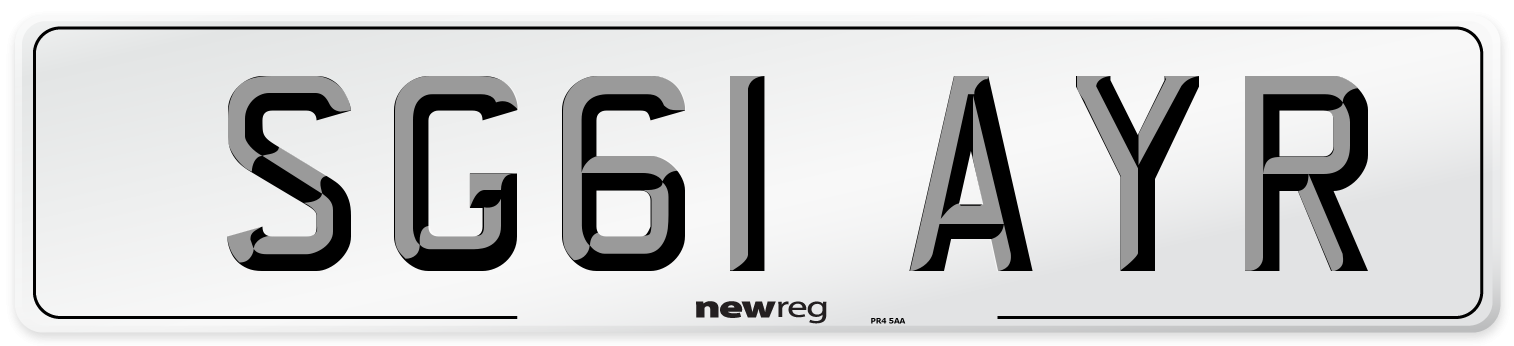 SG61 AYR Number Plate from New Reg